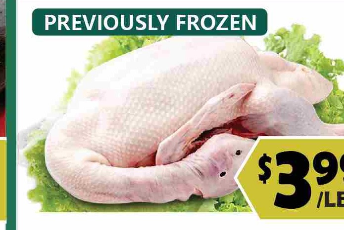 PREVIOUSLY FROZEN DUCK (W/HEAD&FEET) 冷凍鴨(有頭有腳) $3.99/LB