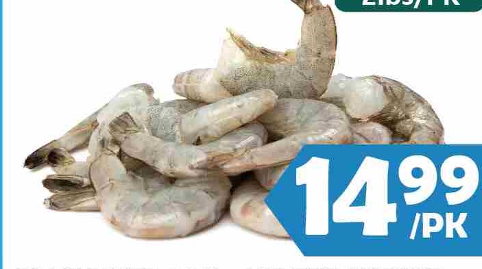 BLUE RIVER 21/25 IQF EZP SHRIMP 2lbs/PK 21/25開背帶殼蝦 $14.99/PK