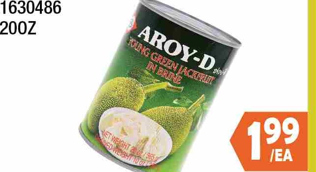 AROY-D YOUNG GREEN JACKFRUIT 20OZ AROY-D清水嫩波蘿蜜 $1.99/EA
