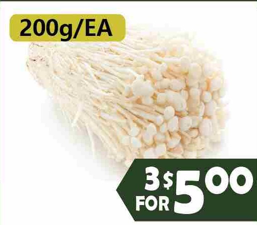 ENOKI MUSHROOM (LARGE) 200G/EA 金針菇 3 FOR $5.00