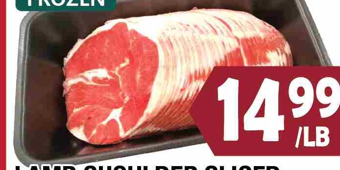 FROZEN LAMB SHOULDER SLICED 羊肉片 $14.99/LB