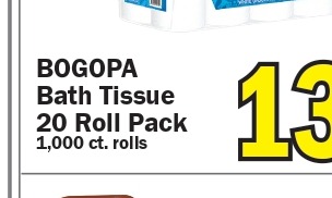 Bogopa卫生纸(20卷装,每卷1000张)