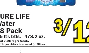 Pure Life纯净水(28瓶装, 0.5升)
