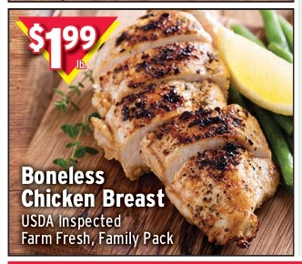 Boneless Chicken Breast (USDA Inspected, Farm Fresh, Family Pack)