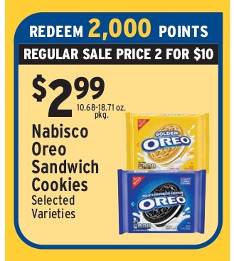 Nabisco Oreo Sandwich Cookies (Selected Varieties)