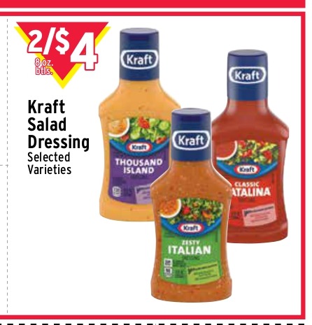 Kraft Salad Dressing (Selected Varieties)