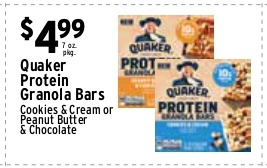 Quaker Protein Granola Bars (Cookies & Cream or Peanut Butter & Chocolate)
