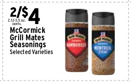 McCormick Grill Mates Seasonings (Selected Varieties)