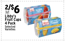 Libby's Fruit Cups 4 Pack (Selected Varieties)