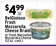 BelGioioso Fresh Mozzarella Cheese Braids or Fresh Marinated Mozzarella Cheese (12oz cont)