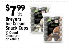 Breyers Ice Cream Snack Cups 10 Count (Chocolate or Vanilla)