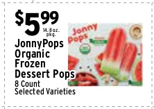 JonnyPops Organic Frozen Dessert Pops 8 Count (Selected Varieties)