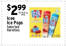 Icee Ice Pops (Selected Varieties)