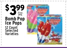 Bomb Pop Ice Pops 12 Count (Selected Varieties)