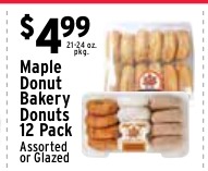 Maple Donut Bakery Donuts 12 Pack (Assorted or Glazed)