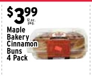 Maple Bakery Cinnamon Buns 4 Pack
