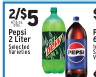 Pepsi 2 Liter (Selected Varieties)