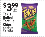 Takis Rolled Tortilla Chips (Selected Varieties)