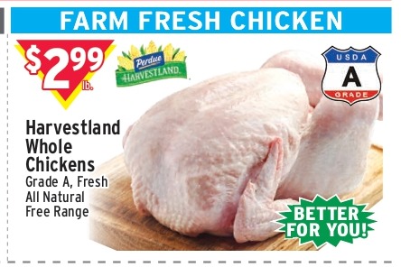 Harvestland Whole Chickens (Grade A, Fresh, All Natural, Free Range)