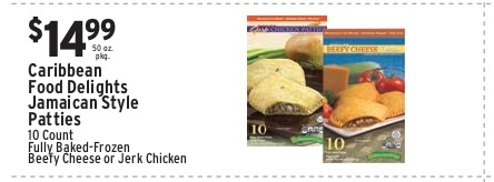 Caribbean Food Delights Jamaican Style Patties 10 Count (Fully Baked-Frozen, Beefy Cheese or Jerk Chicken)