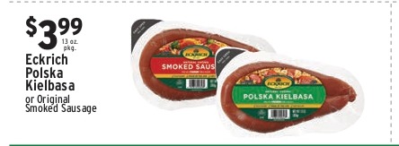 Eckrich Polska Kielbasa or Original Smoked Sausage