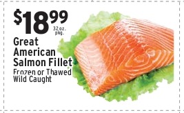 Great American Salmon Fillet (Frozen or Thawed, Wild Caught)