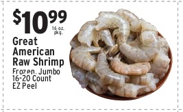 Great American Raw Shrimp (Frozen, Jumbo, 16-20 Count, EZ Peel)