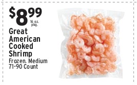 Great American Cooked Shrimp (Frozen, Medium, 71-90 Count)