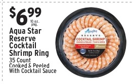 Aqua Star Reserve Cocktail Shrimp Ring 35 Count (Cooked & Peeled, With Cocktail Sauce)