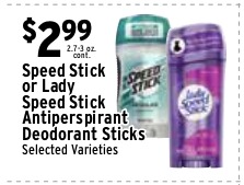 Speed Stick or Lady Speed Stick Deodorant