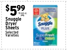 Snuggle Dryer Sheets