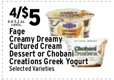 Fage or Chobani Creations Yogurt