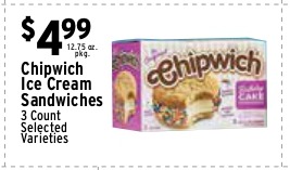 Chipwich Ice Cream Sandwiches 3ct