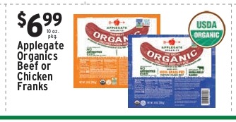 Applegate Organics Beef or Chicken Franks