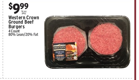 Western Crown Ground Beef Burgers 4ct