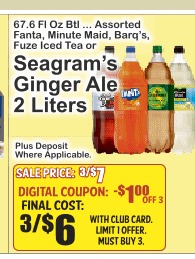 Seagram's姜汁汽水2L