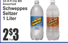 Schweppes苏打水1L