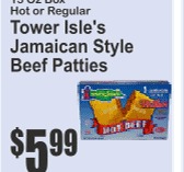 Tower Isle's牙买加牛肉饼