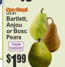 Bartlett/Anjou/Bosc梨