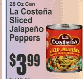 La Costeña墨西哥辣椒片罐头