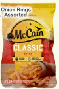McCain Potatoes or Beer Battered Onion Rings