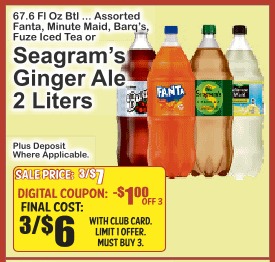 Seagram's Ginger Ale 2 Liters