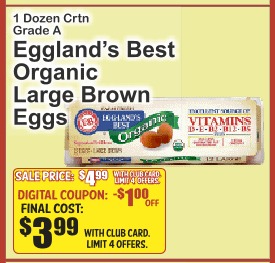Eggland's Best Organic Large Brown Eggs 1Dz