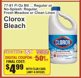 Clorox Bleach 77-81floz Regular or No-Splash