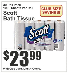 Scott Bath Tissue 30 Roll Pack 1000 Sheets