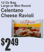 Celentano Cheese Ravioli 12oz Large or Mini Round
