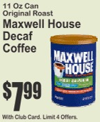Maxwell House Decaf Coffee 11oz Original Roast