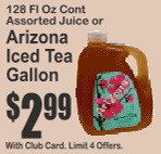 Arizona Iced Tea Gallon 128floz Assorted