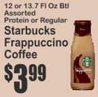 Starbucks Frappuccino Coffee 12 or 13.7floz Assorted