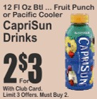 CapriSun Drinks 12floz Fruit Punch or Pacific Cooler
